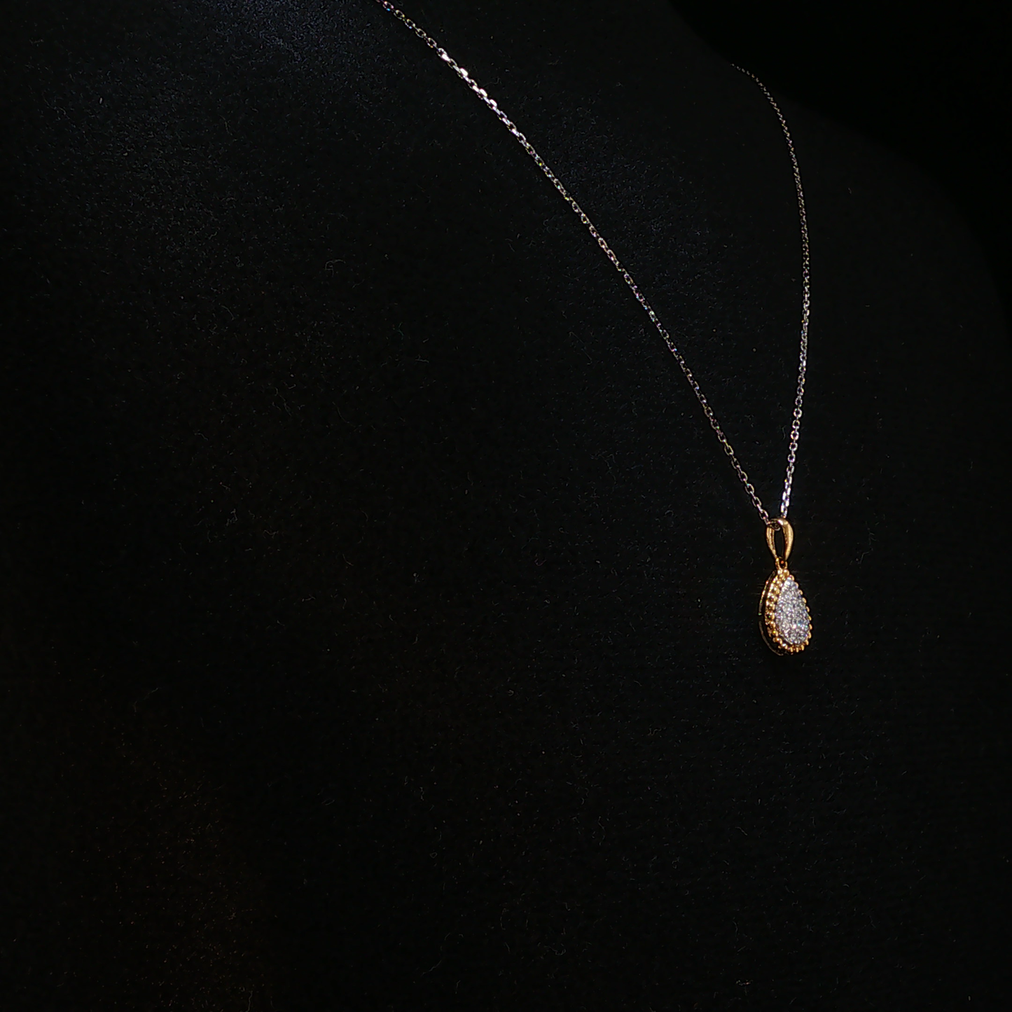 Natural Diamond Pear Cluster Pendant Necklace in White Gold