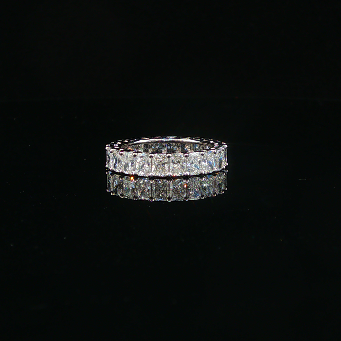 White Gold Rectangular Lab Diamond Eternity Ring