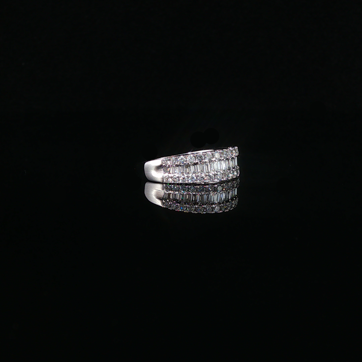 White Gold Multi-Row Natural Diamond Eternity Ring