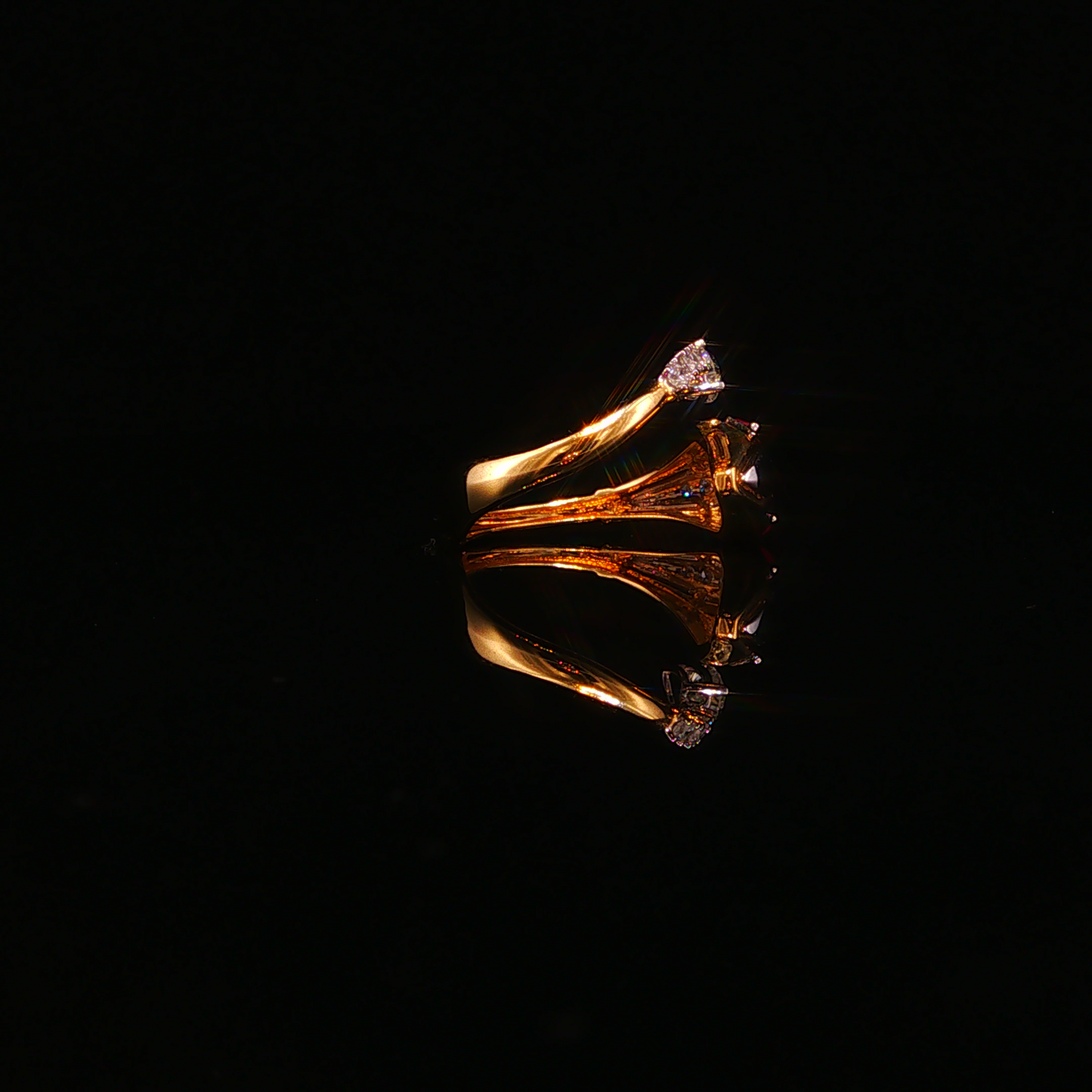 Yellow Gold Serpent Cocktail Ring with Red Rubies