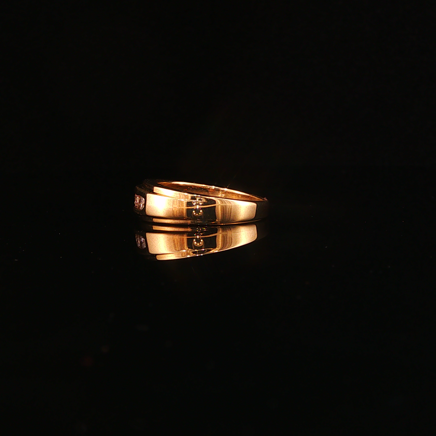Five-Stone Diamond Channel Set Band in Yellow Gold