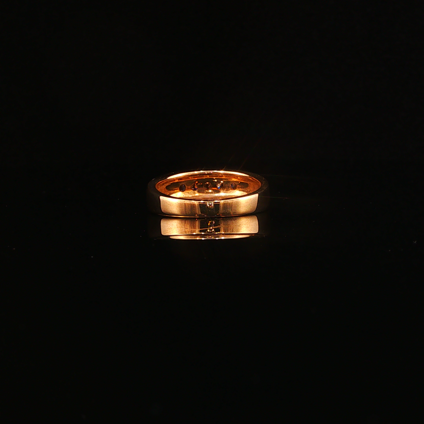 Five-Stone Diamond Channel Set Band in Yellow Gold