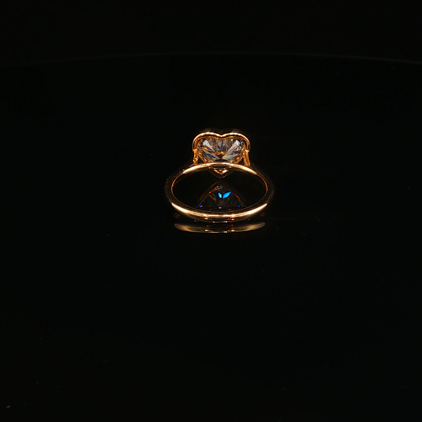 Heart-Shaped Lab Diamond Bezel Solitaire Ring in Yellow Gold