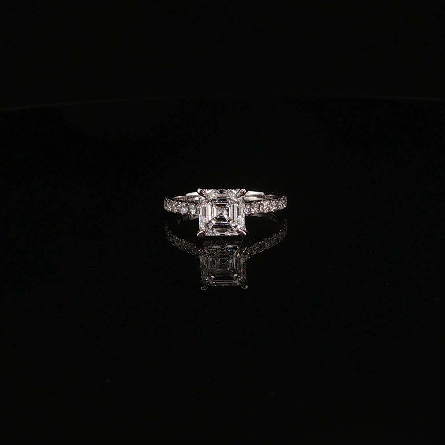 White Gold Asscher Diamond Engagement Ring
