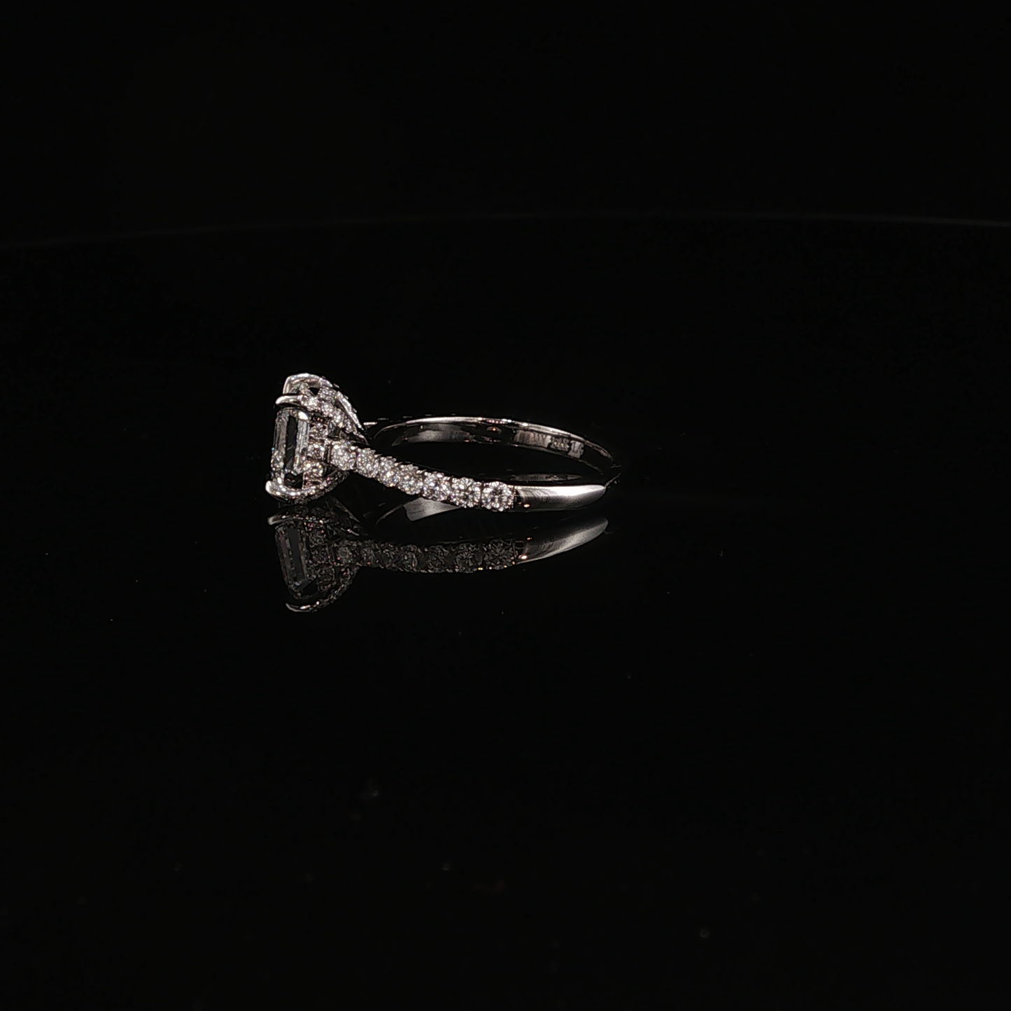 White Gold Asscher Diamond Engagement Ring