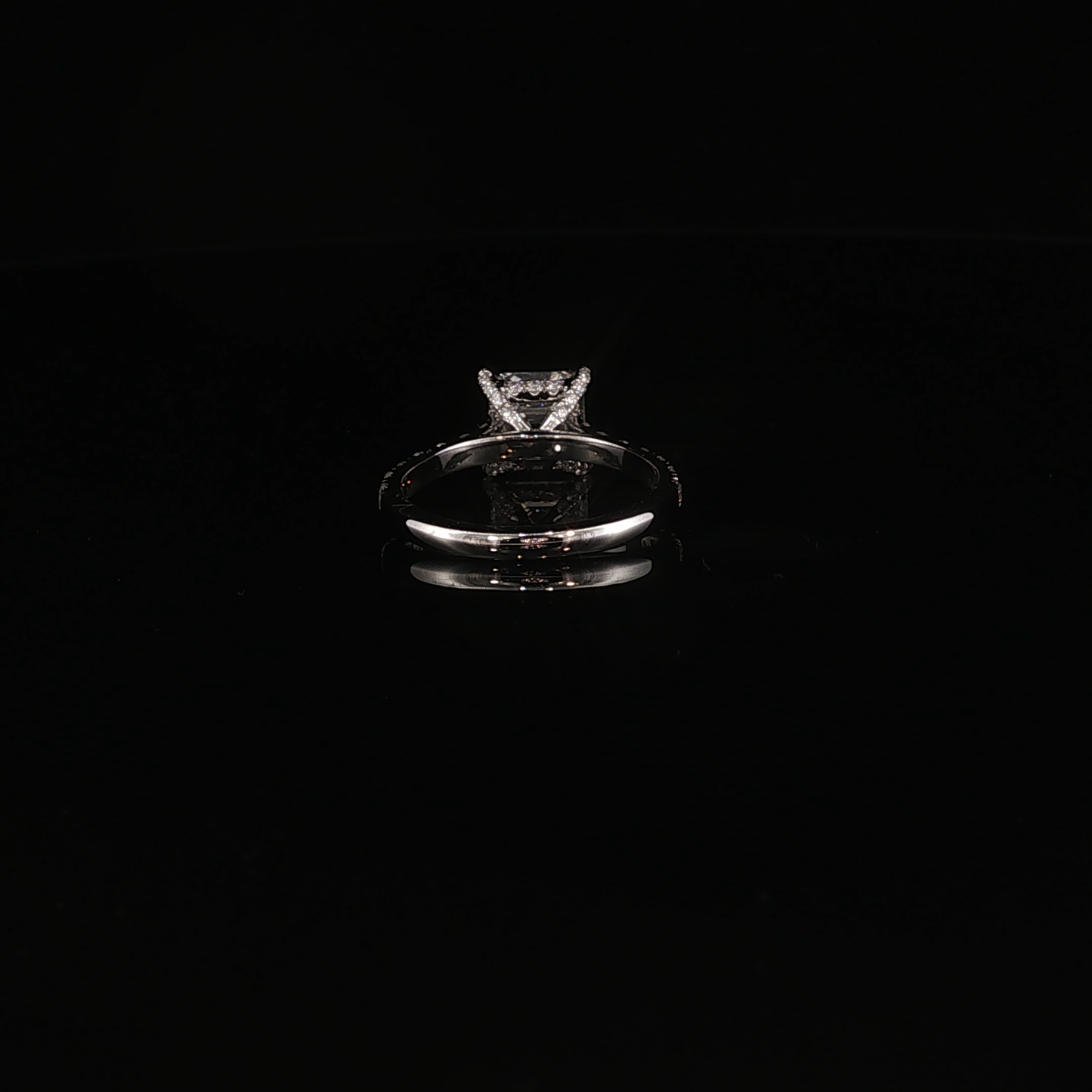 White Gold Asscher Diamond Engagement Ring