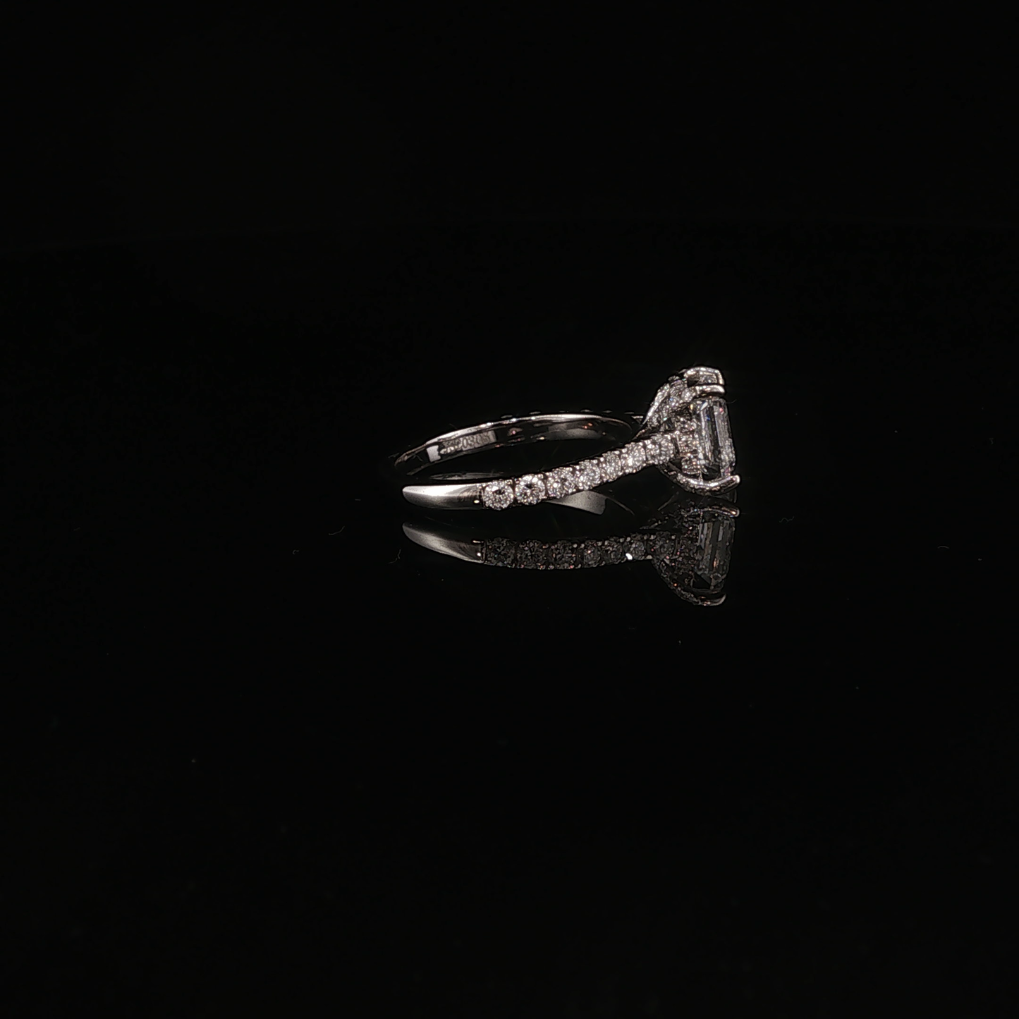 White Gold Asscher Diamond Engagement Ring