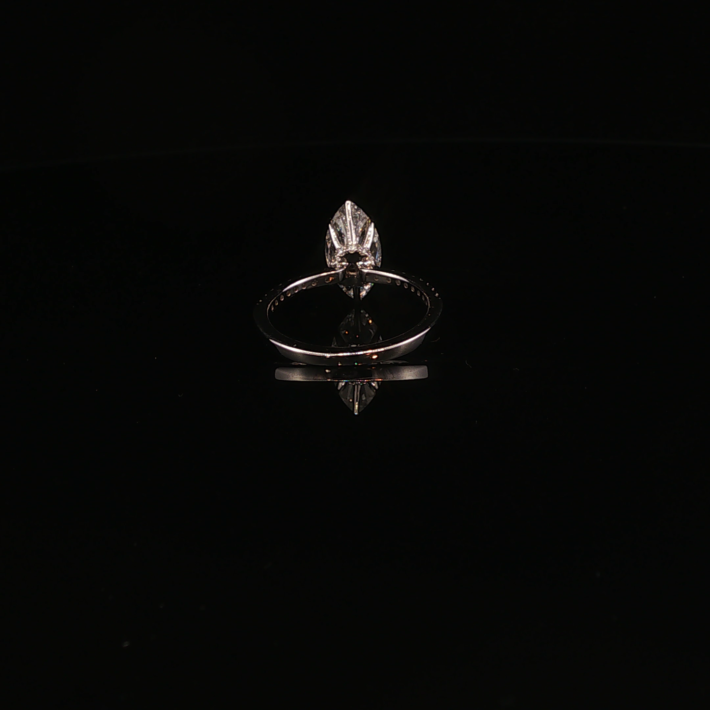 Marquise Cut Lab Diamond Solitaire Ring in White Gold