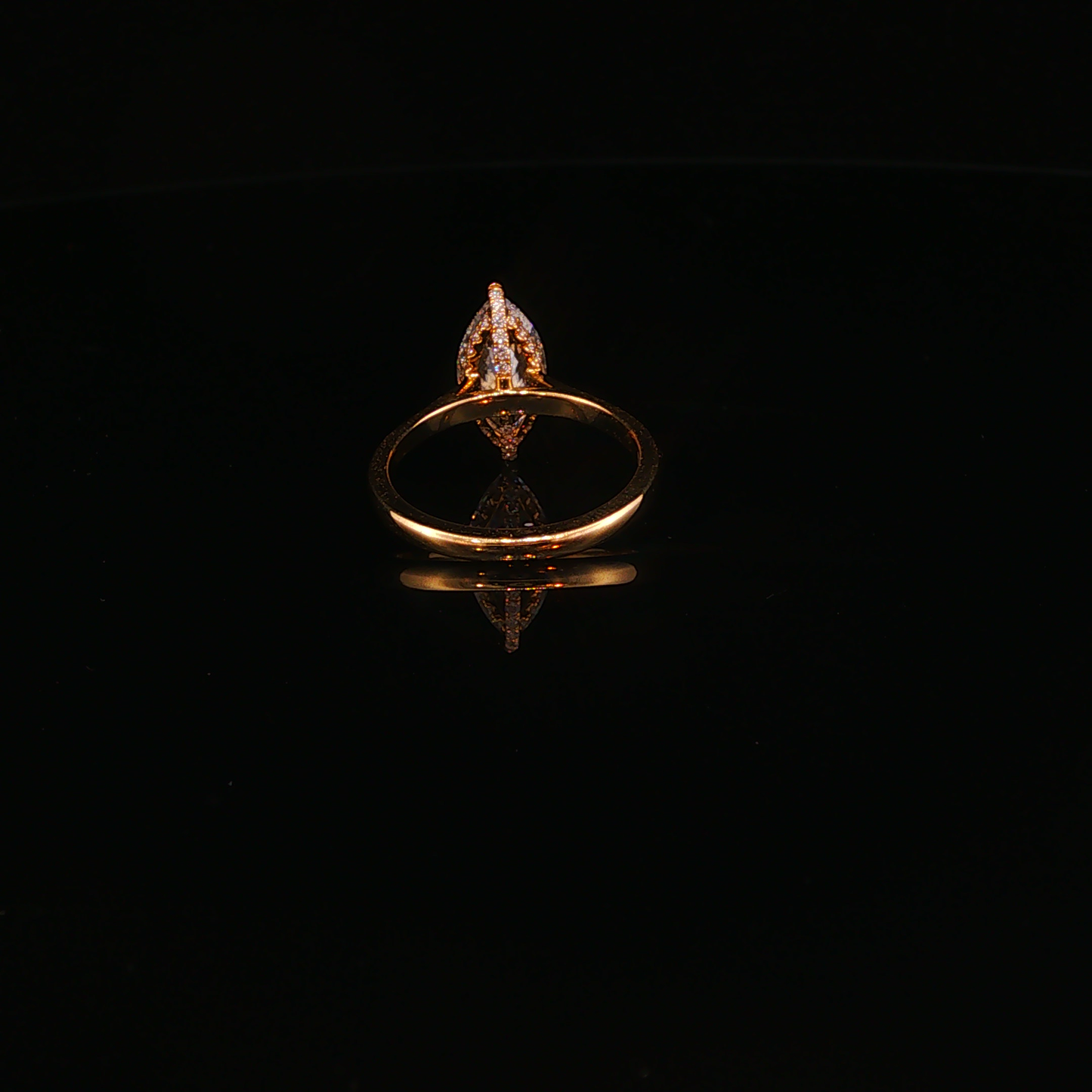 Marquise Cut Lab Diamond Solitaire Ring in Yellow Gold