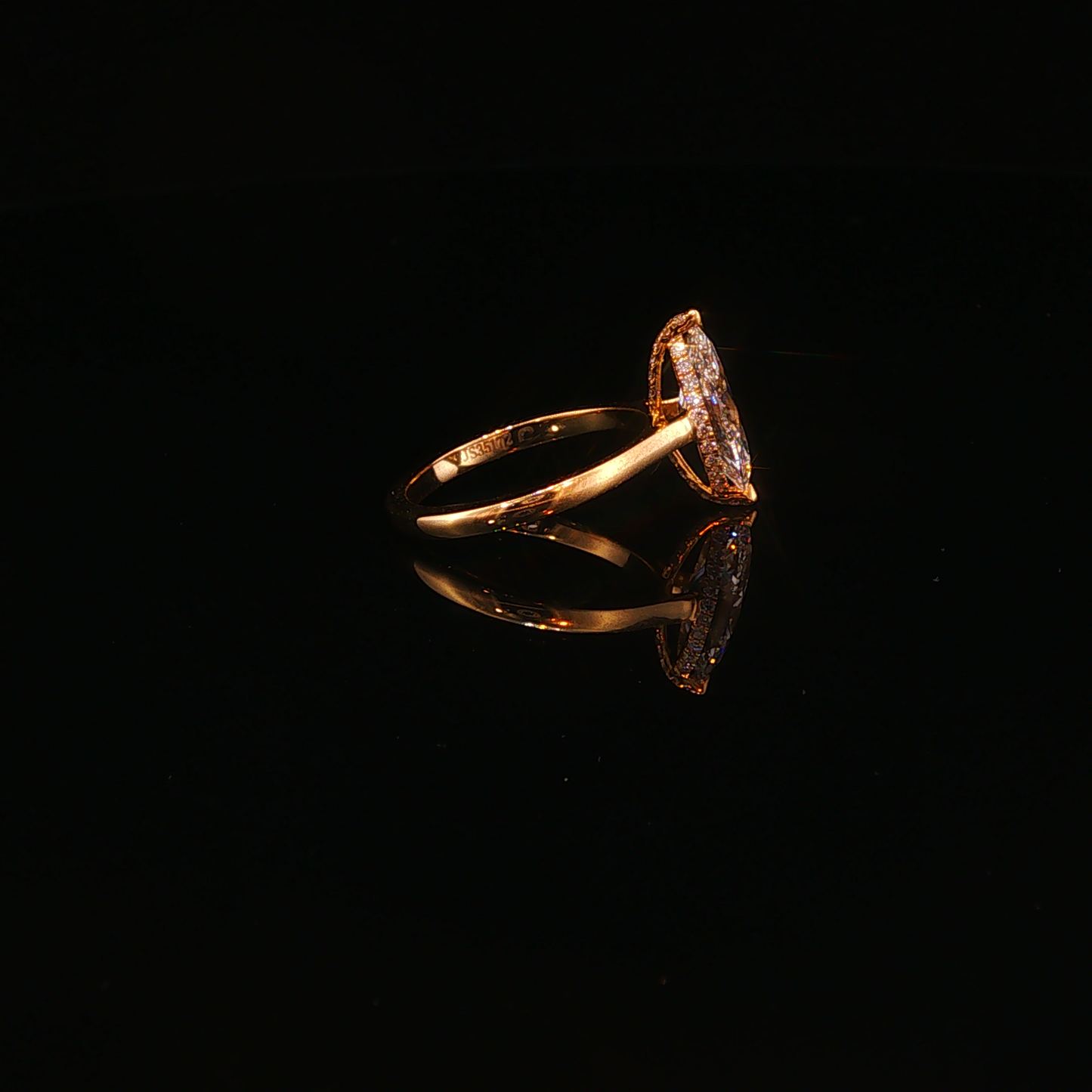 Marquise Cut Lab Diamond Solitaire Ring in Yellow Gold