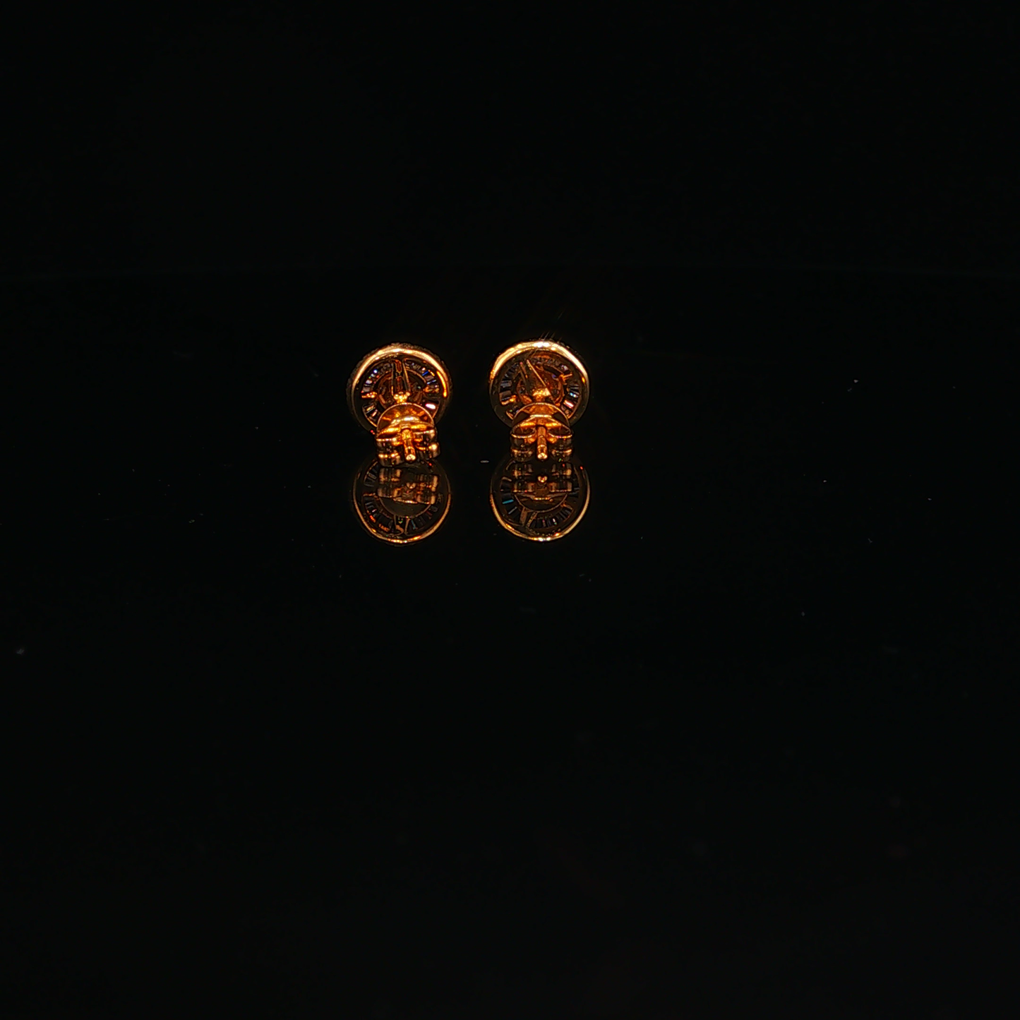 Diamond Cluster Halo Stud Earrings in Yellow Gold
