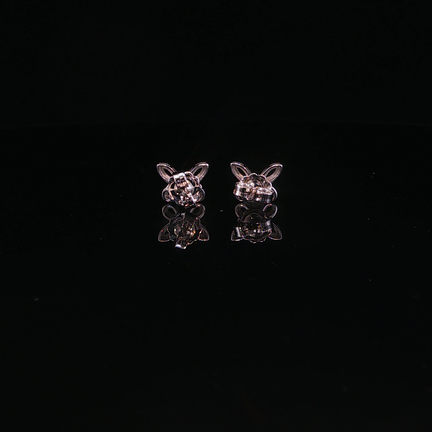 Diamond Pavé Butterfly Stud Earrings in Rose Gold