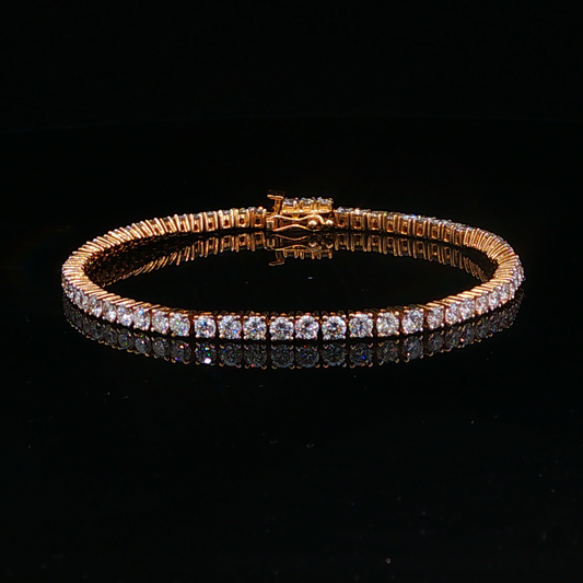 Natural Diamond Tennis Bracelet in Yellow Gold