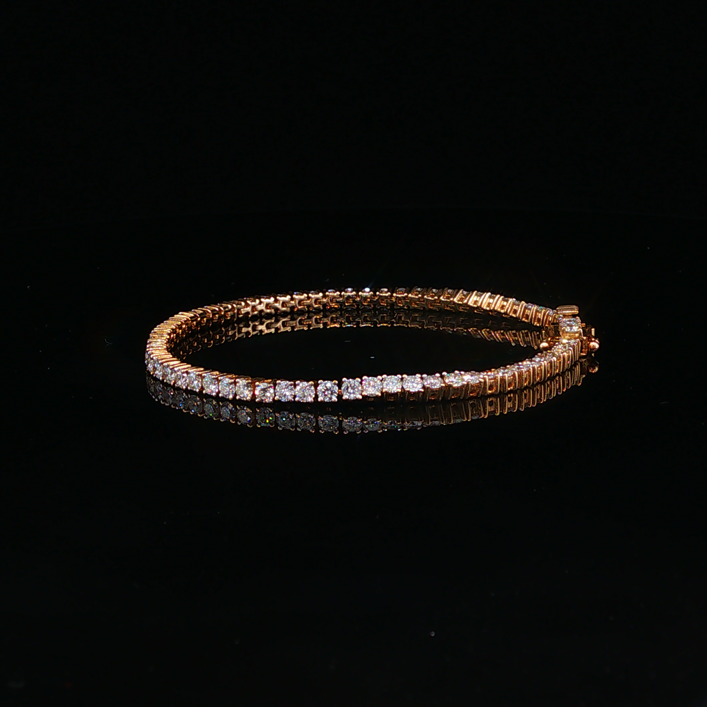 Natural Diamond Tennis Bracelet in Yellow Gold