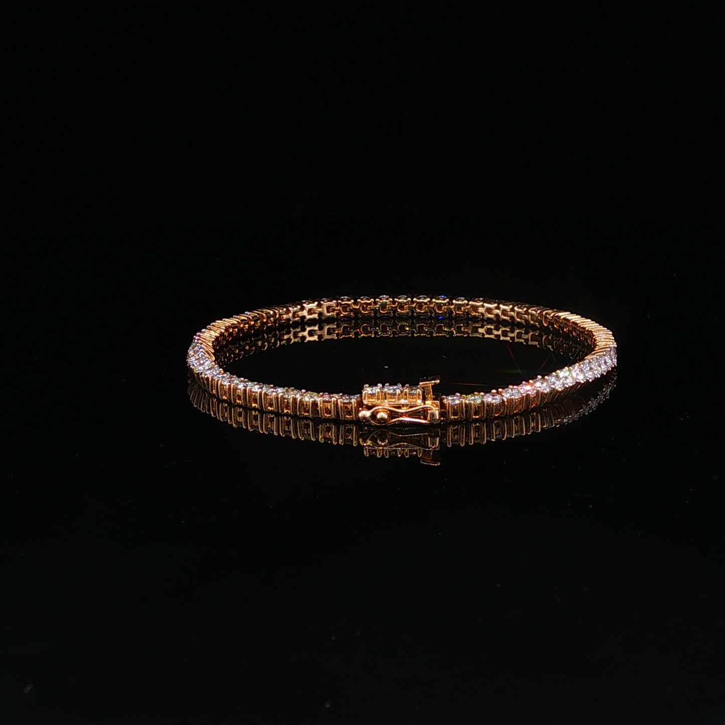 Natural Diamond Tennis Bracelet in Yellow Gold