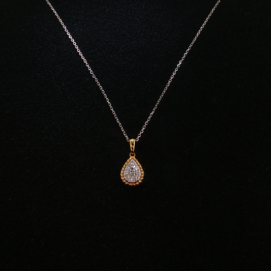 Natural Diamond Pear Cluster Pendant Necklace in White Gold