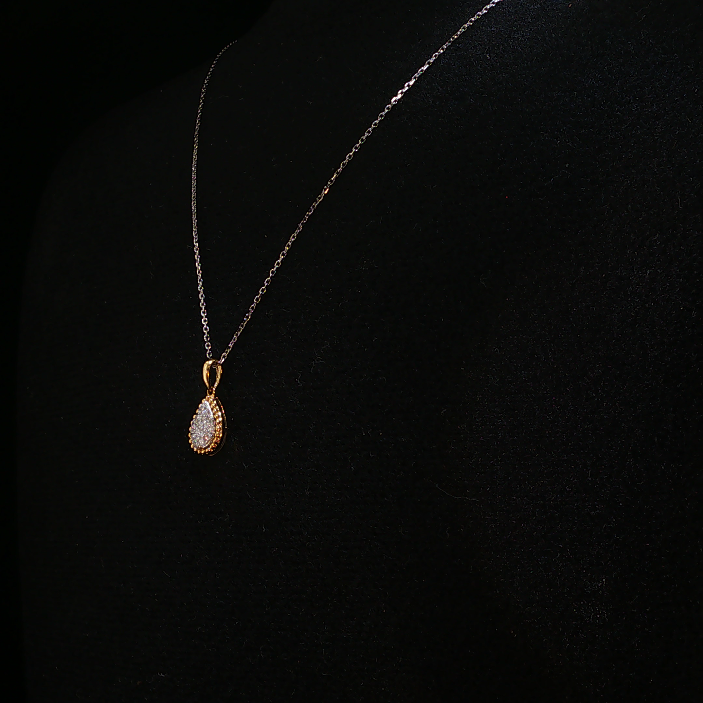 Natural Diamond Pear Cluster Pendant Necklace in White Gold