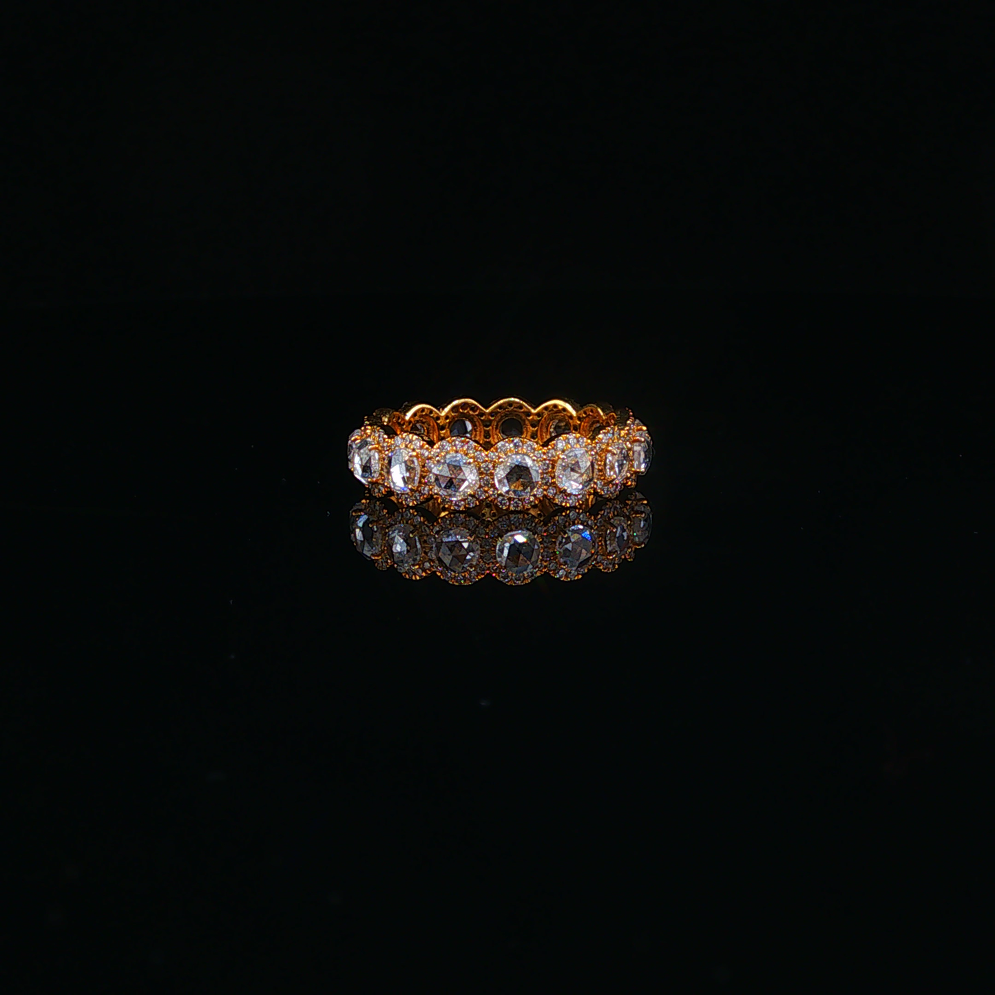 Yellow Gold Natural Diamond Halo Eternity Ring