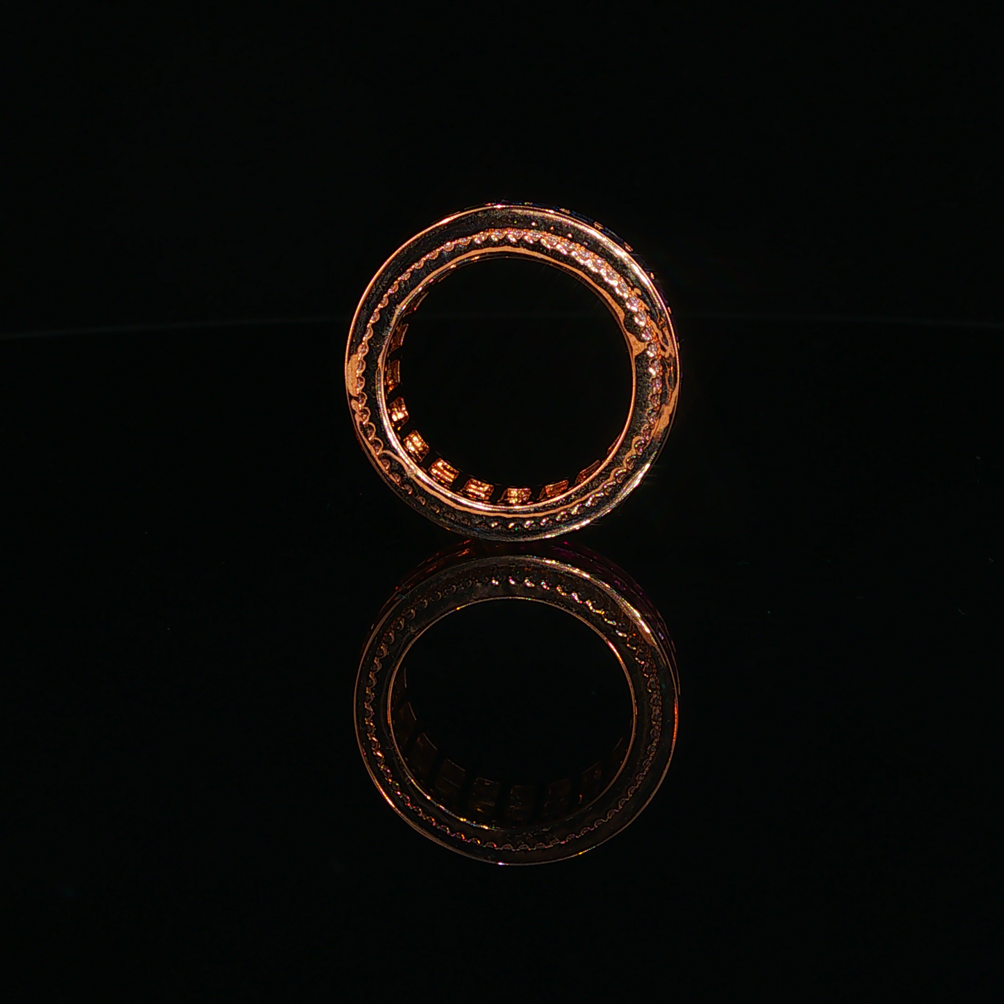 Gradient Sapphire Stackable Spinner Ring in Rose Gold