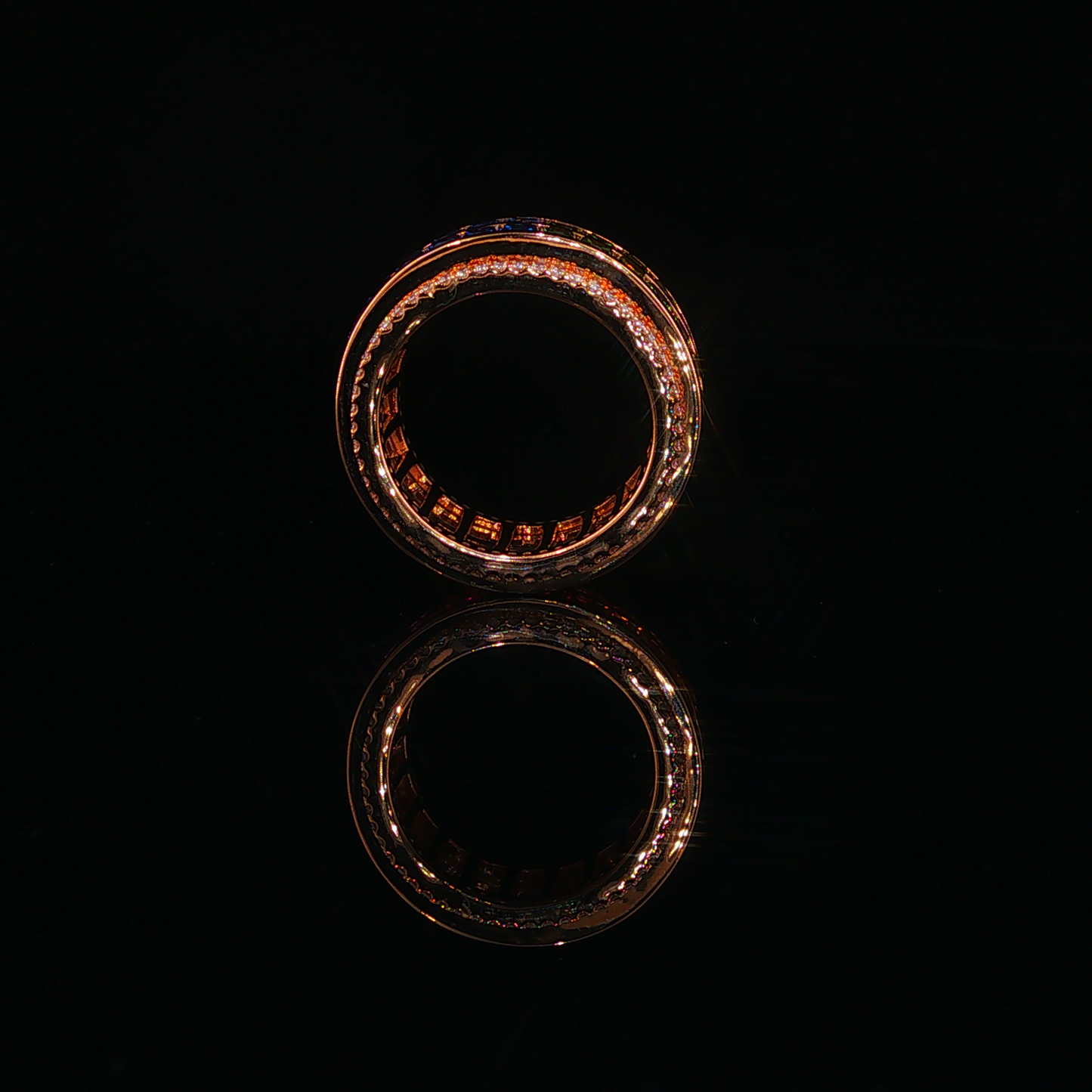 Gradient Sapphire Stackable Spinner Ring in Rose Gold