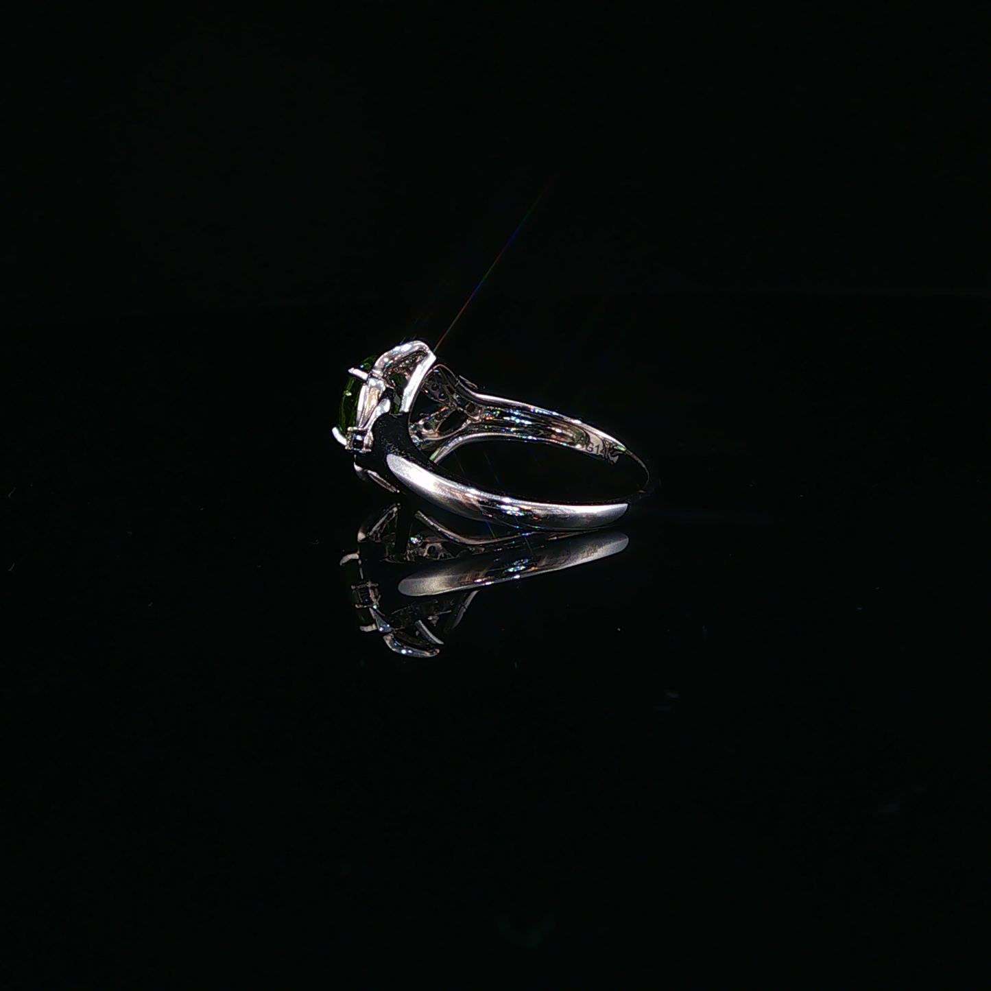 Tsavorite Floral Motif Cocktail Ring in White Gold