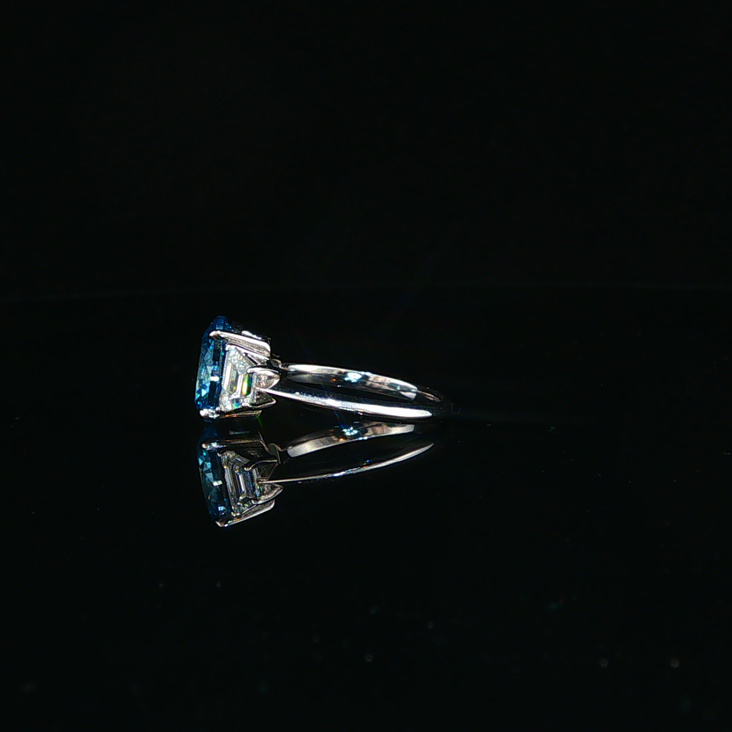 White Gold Lab Diamond Multi-Stone Trapizoid Ring