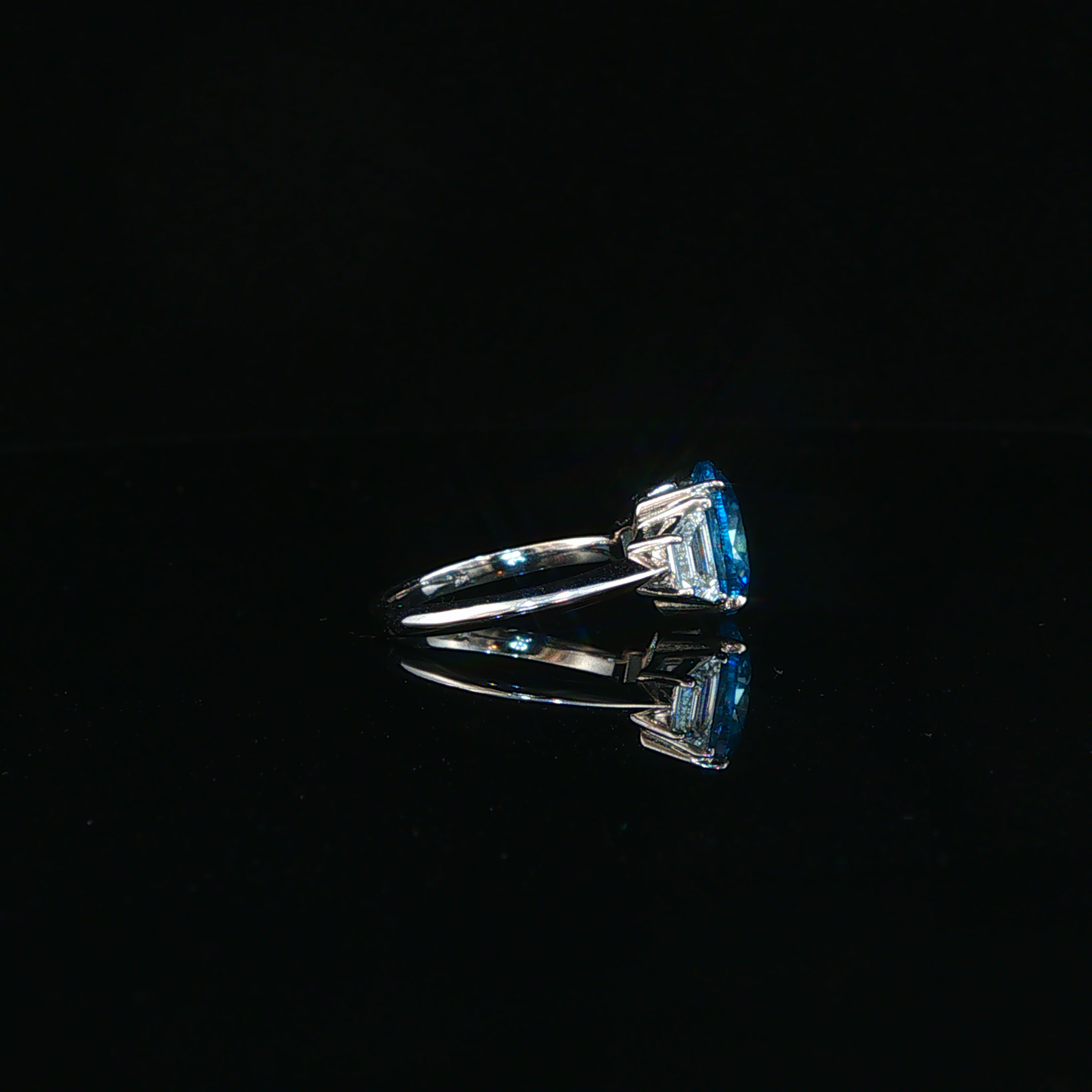 White Gold Lab Diamond Multi-Stone Trapizoid Ring