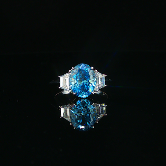 White Gold Lab Diamond Multi-Stone Trapizoid Ring