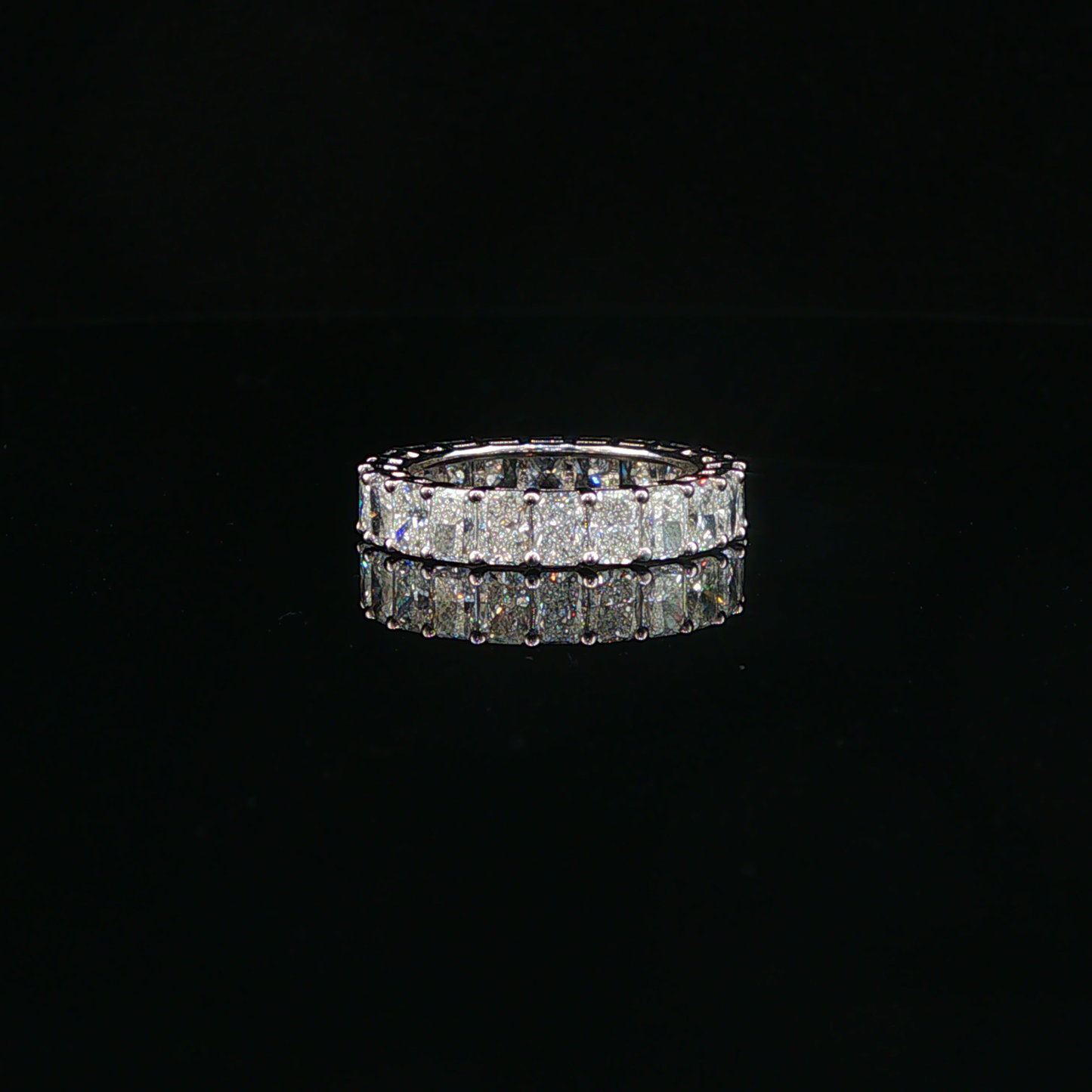 White Gold Rectangular Lab Diamond Eternity Ring
