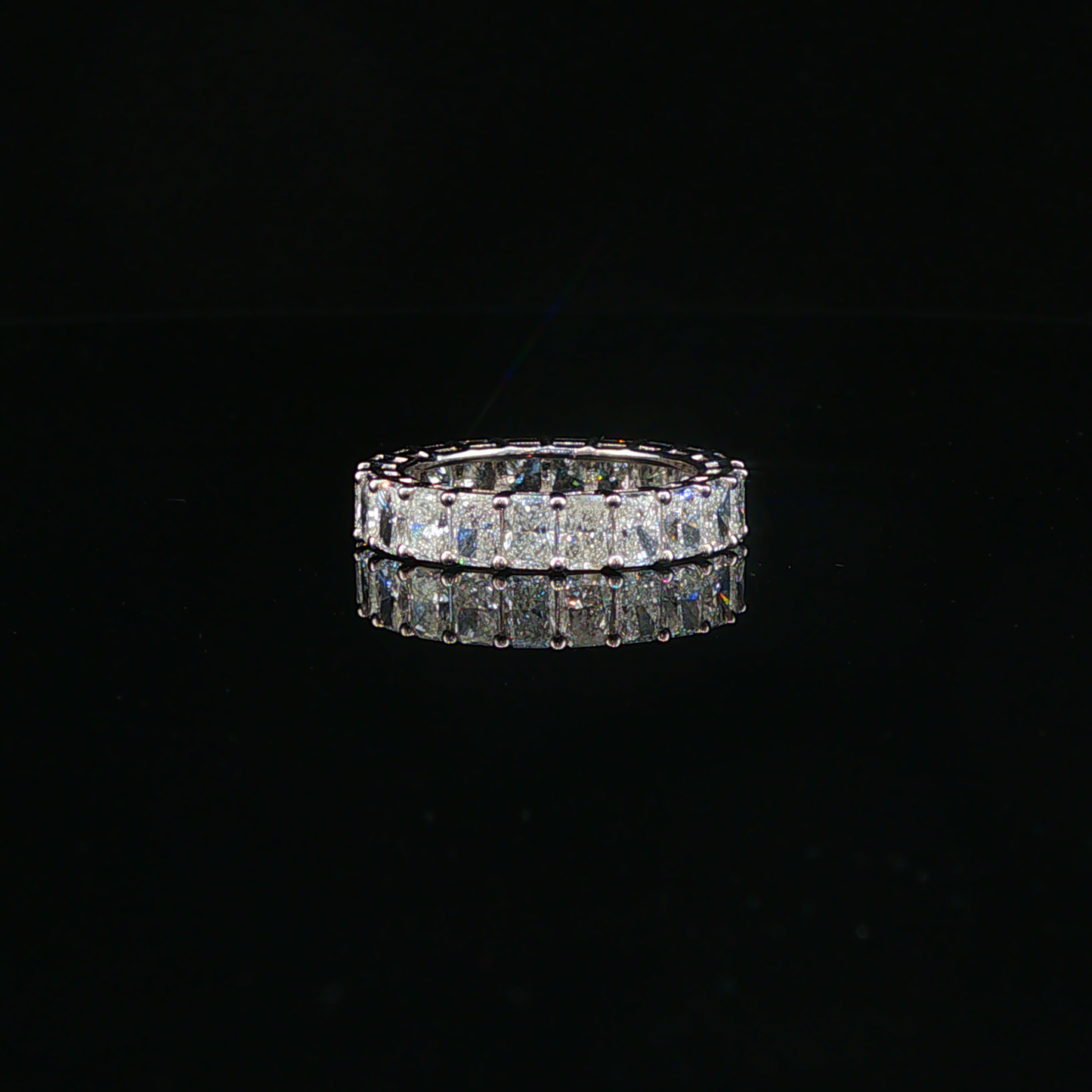 White Gold Rectangular Lab Diamond Eternity Ring