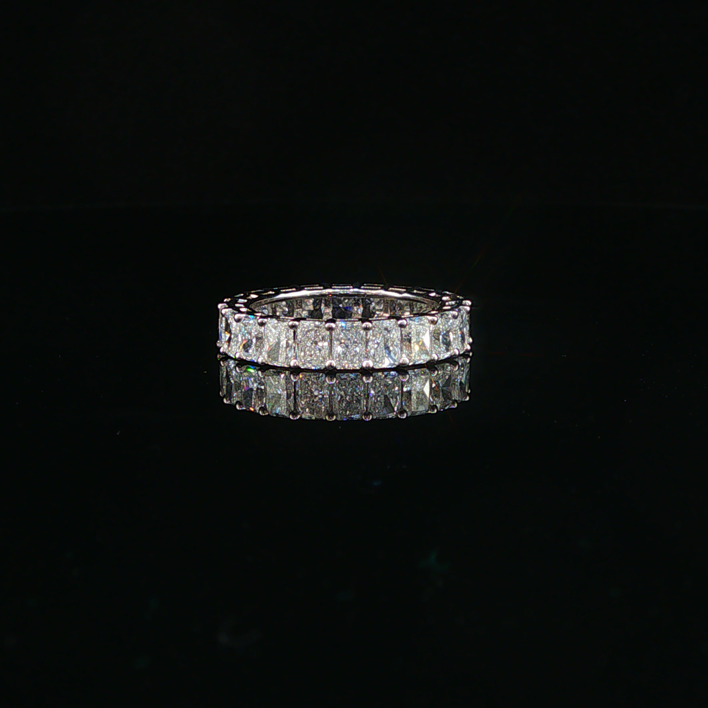 White Gold Rectangular Lab Diamond Eternity Ring