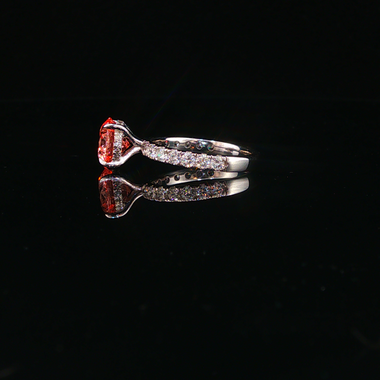 Fancy Vivid Pink Lab Diamond Ring in White Gold