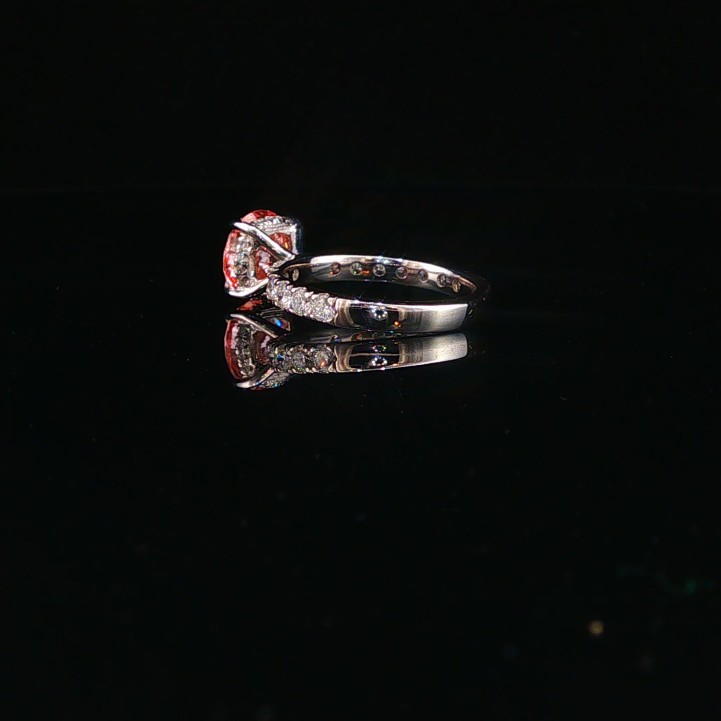 Fancy Vivid Pink Lab Diamond Ring in White Gold