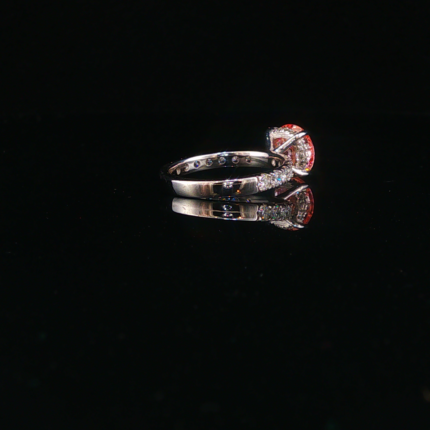 Fancy Vivid Pink Lab Diamond Ring in White Gold
