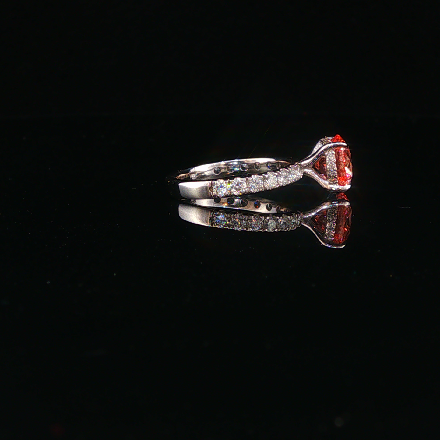 Fancy Vivid Pink Lab Diamond Ring in White Gold