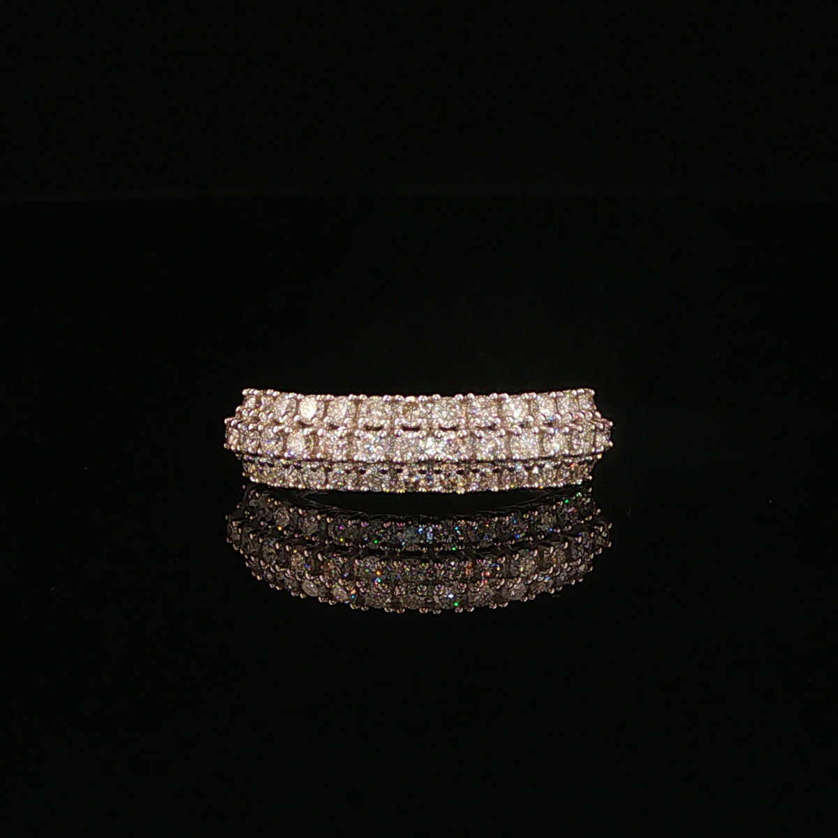 Multi-Row Natural Diamond Eternity Ring in White Gold