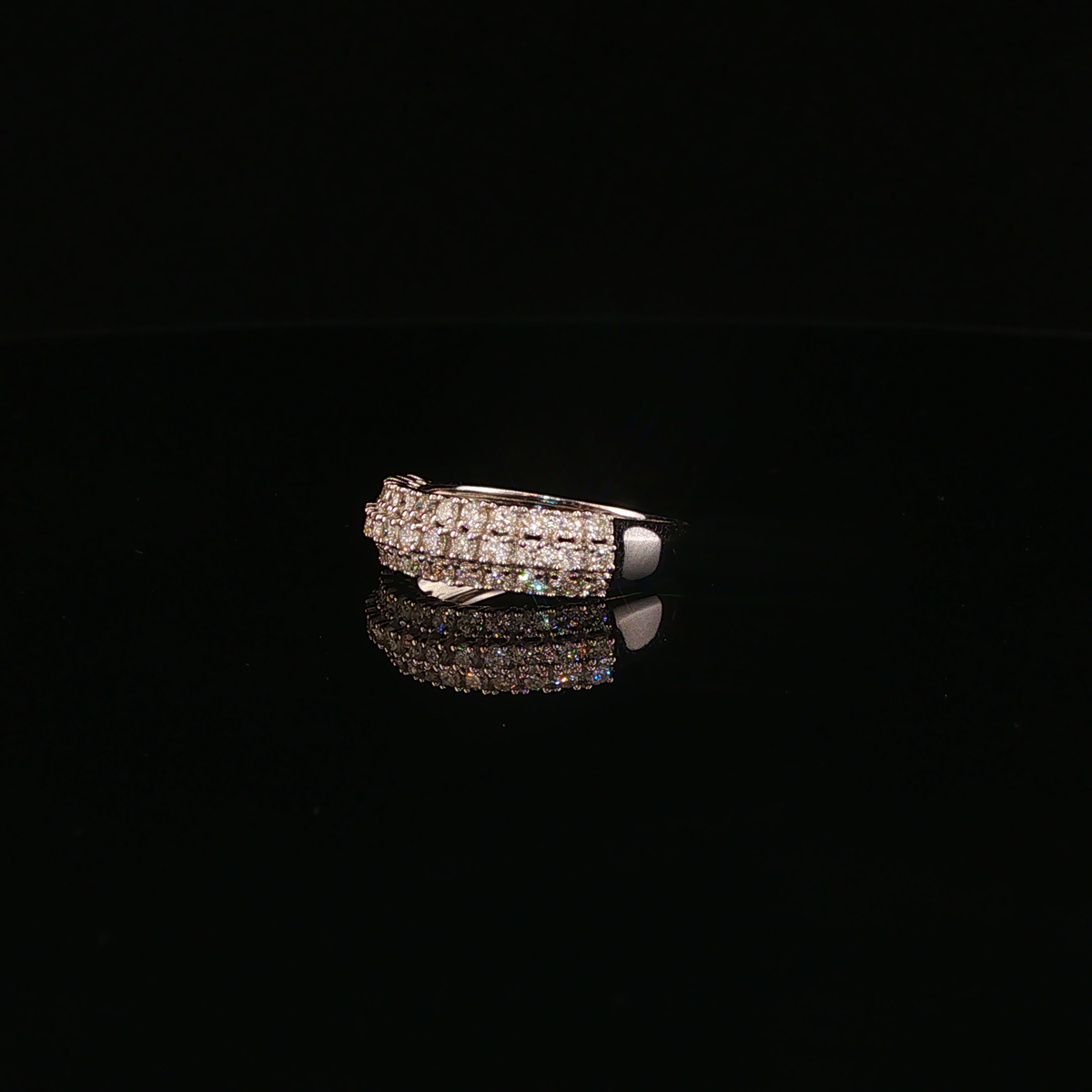 Multi-Row Natural Diamond Eternity Ring in White Gold