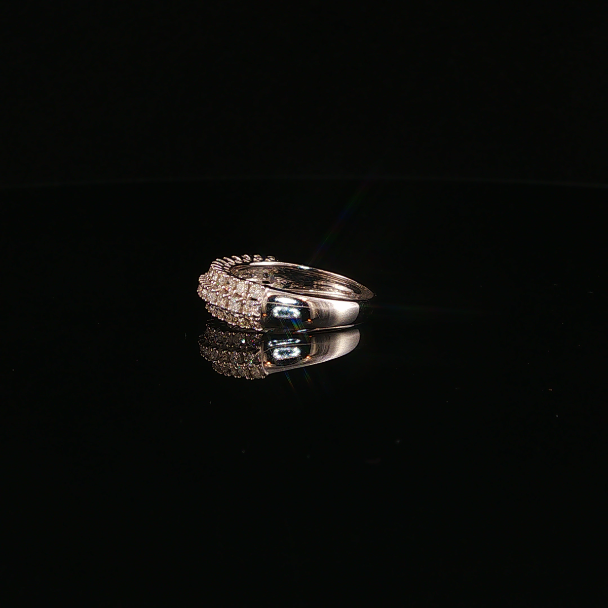 Multi-Row Natural Diamond Eternity Ring in White Gold