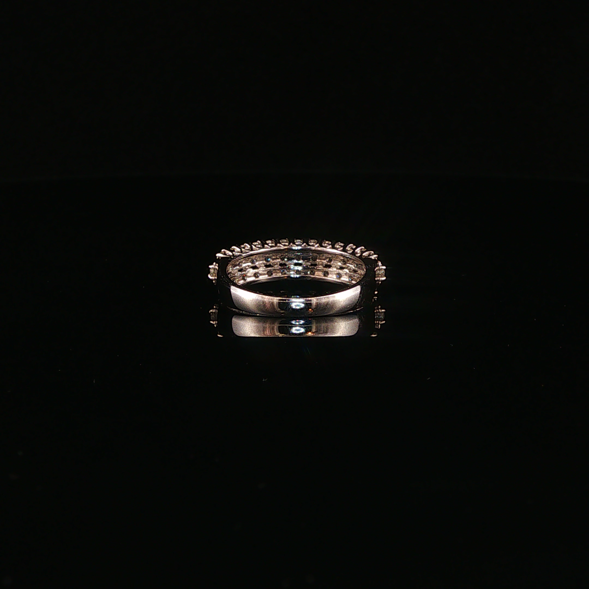 Multi-Row Natural Diamond Eternity Ring in White Gold