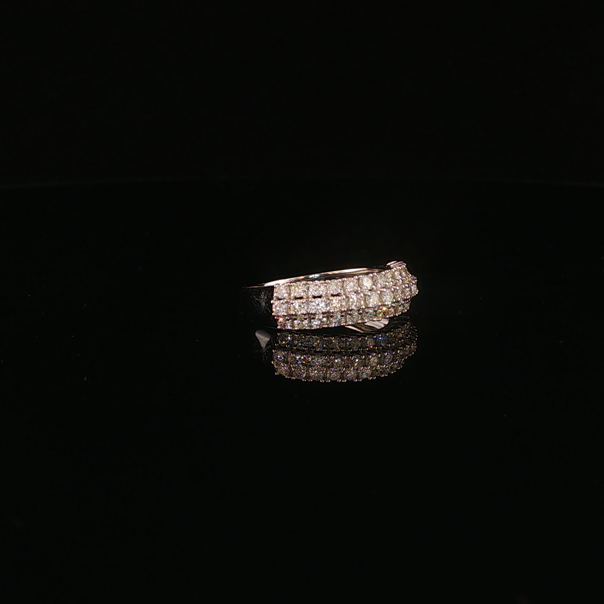 Multi-Row Natural Diamond Eternity Ring in White Gold