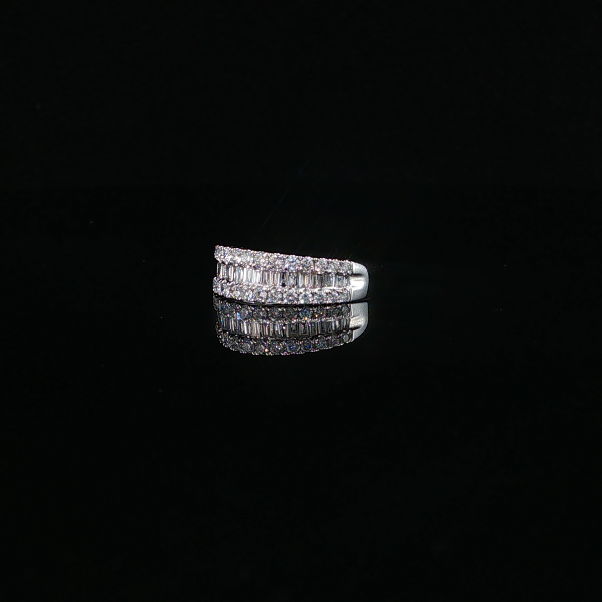White Gold Multi-Row Natural Diamond Eternity Ring