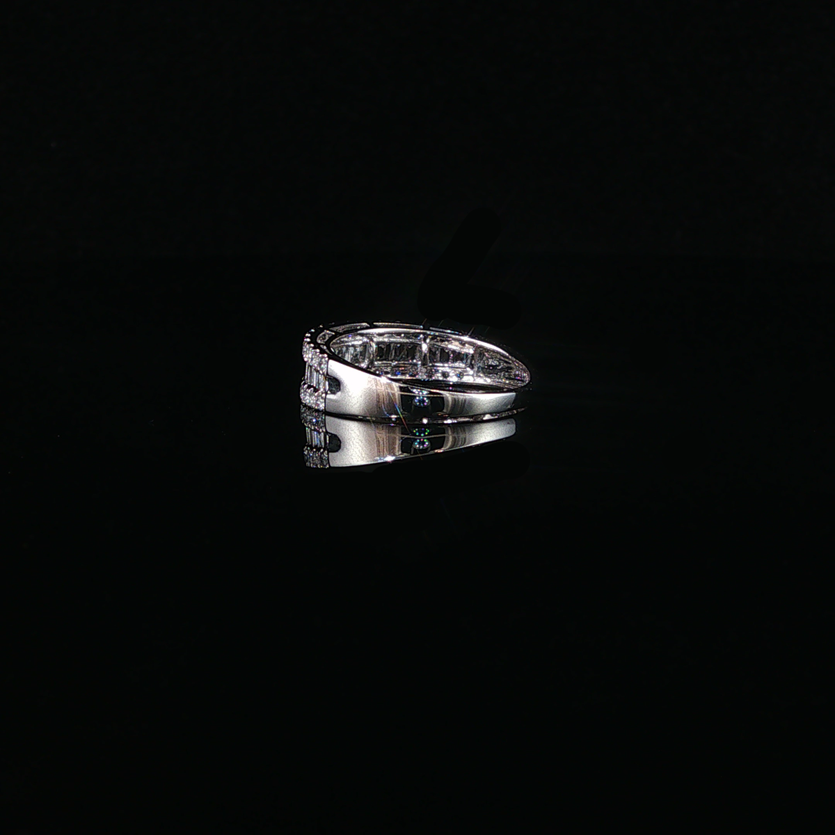 White Gold Multi-Row Natural Diamond Eternity Ring