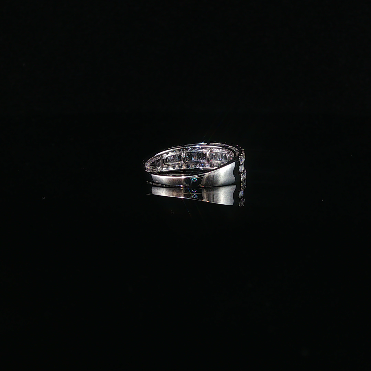 White Gold Multi-Row Natural Diamond Eternity Ring