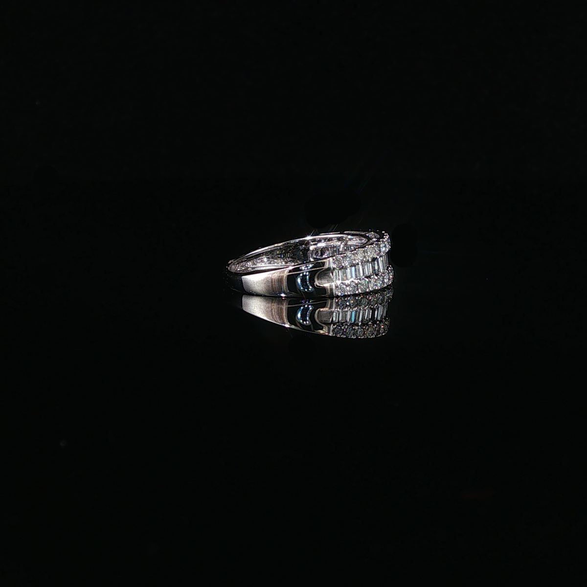 White Gold Multi-Row Natural Diamond Eternity Ring