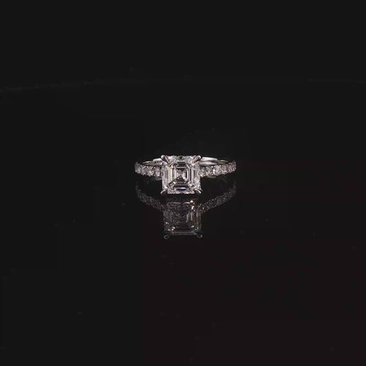 White Gold Asscher Diamond Engagement Ring
