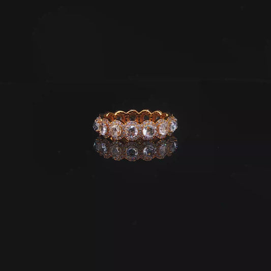 Yellow Gold Natural Diamond Halo Eternity Ring