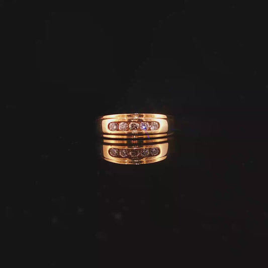 Five-Stone Diamond Channel Set Band in Yellow Gold