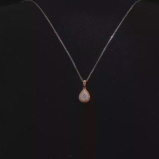 Natural Diamond Pear Cluster Pendant Necklace in White Gold